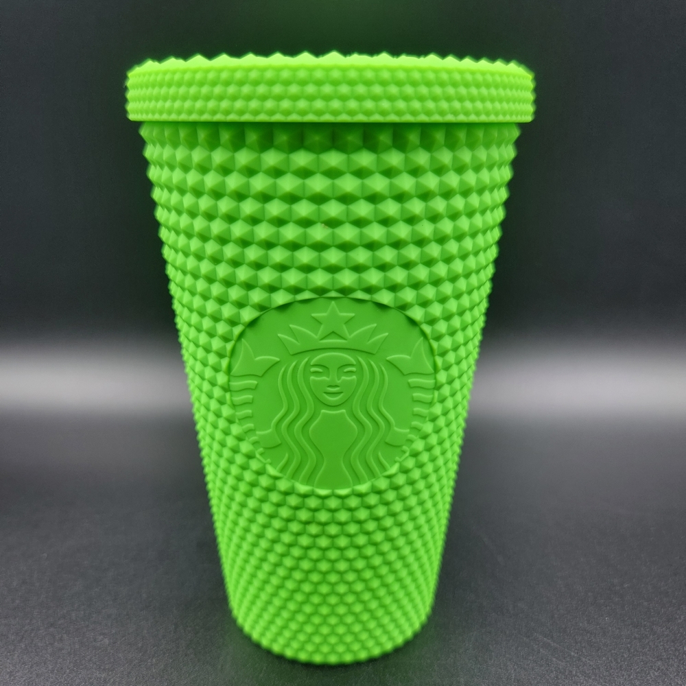 Starbucks Fall 2021 16 oz Studded Bling Grande Tumbler - Neon Green  No Straw